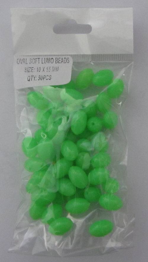 100pcs/lot 10X15mm Oval Soft Lumo Beads BulK Pack Luminous Glow Beads